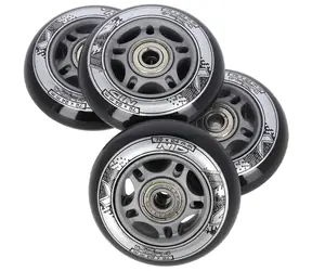 NILS Extreme Satz schwarzer PU-Rollen 72x24 + ABEC9-Kugellager