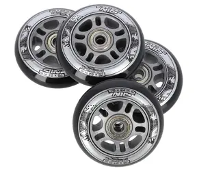 NILS Extreme Satz schwarzer PU-Rollen 76x24 + ABEC9-Lager
