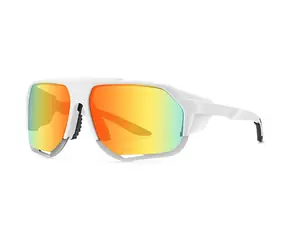 VeyRey Sports polarisierte Sonnenbrille Bralter weißes Gestell orange Gläser