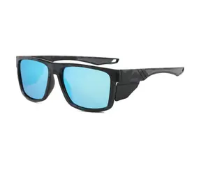 VeyRey Sports polarisierte Sonnenbrille Libish Schwarzer Rahmen Blaue Gläser