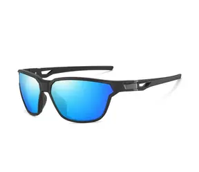 VeyRey Sports polarisierte Sonnenbrille Nuf Schwarzer Rahmen Blaue Gläser