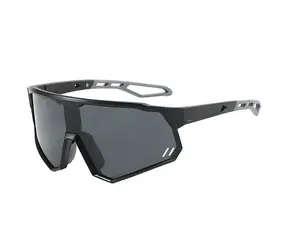 VeyRey Sports polarisierte Sonnenbrille Strasoo, schwarzer Rahmen, schwarze Gläser