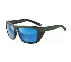 VeyRey Sports polarisierte Sonnenbrille Unow, schwarzer Rahmen, blaue Gläser