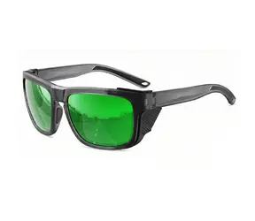 VeyRey Sports polarisierte Sonnenbrille Unow, schwarzer Rahmen, grüne Gläser