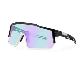 VeyRey Sportsonnenbrille Adha, schwarzes Gestell, violette Gläser