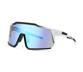 VeyRey Sportsonnenbrille Adha, schwarzes Gestell, blaue Gläser