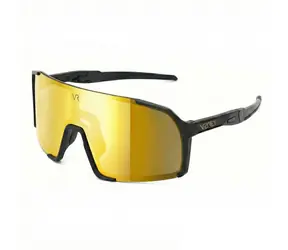 VeyRey Sportsonnenbrille Burub, schwarzes Gestell, goldene Gläser
