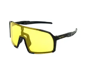 VeyRey Sportsonnenbrille Burub, schwarzes Gestell, gelbe Gläser