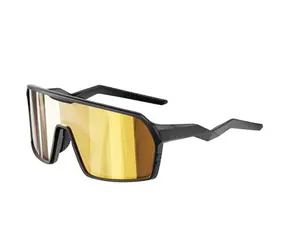 VeyRey Sports Sonnenbrille Ocli, schwarzes Gestell, goldene Gläser