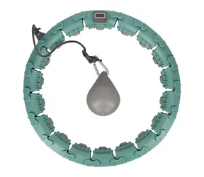 HMS FH03 Massage-Hula-Hoop-Reifen mit Gewichten und Zähler, grün