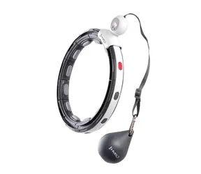HMS HHM15 Massage-Hula-Hoop-Reifen mit Gewichten, Magneten und Zähler, schwarz