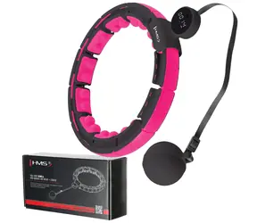 HMS HHM16 Massage-Hula-Hoop-Reifen mit Gewichten, Magneten und Zähler, schwarz