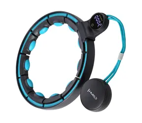 HMS HHM17 Massage-Hula-Hoop-Reifen mit Gewichten, Magneten und Zähler, schwarz/mint