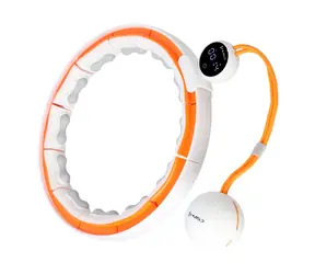 HMS HHM21 Massage-Hula-Hoop-Reifen mit Gewichten, Magneten und Gegengewicht, weiß/orange