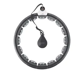 HMS HHW06 Massage-Hula-Hoop-Reifen mit Gewichten und Zähler, schwarz