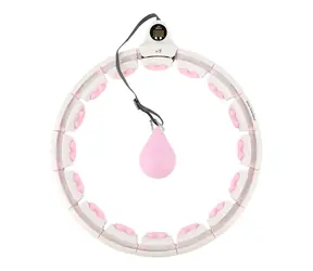 HMS HHW06 Massage-Hula-Hoop-Reifen mit Gewichten und Zähler, pink