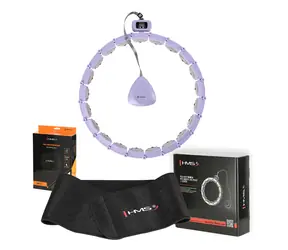 HMS HHM14 Massage-Hula-Hoop-Set mit Gewichten, Zähler und Schlankheitsgürtel BR163 lila