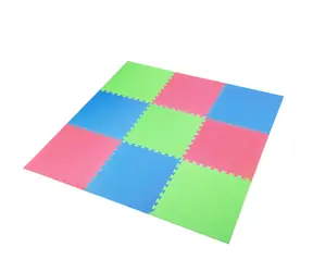 One Fitness MP10 Schutzmatte aus Puzzlematerial grün-blau-rot