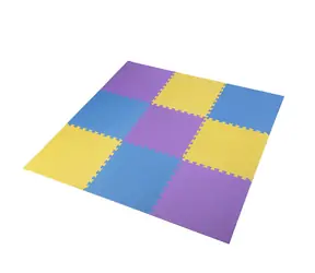 One Fitness MP10 Schutzmatte aus Puzzleteilen, gelb-blau-lila