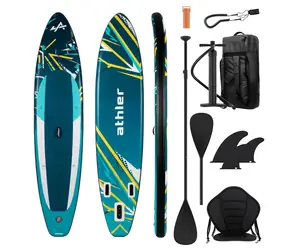 Athler aufblasbares Paddleboard SUP Zander 350 cm grün / Zubehör / Max. Tragfähigkeit 180 kg