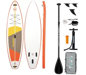 FunWater aufblasbares Paddleboard SUPFW69B 335 cm orange-weiß / Zubehör 