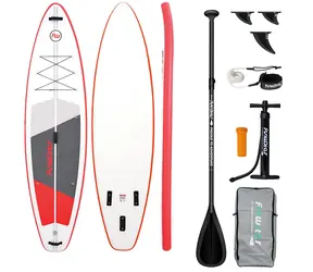 FunWater aufblasbares Paddleboard SUPFW69C 335 cm rot-weiß / Zubehör 