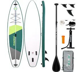 FunWater aufblasbares Paddleboard SUPFW69A 335 cm grün-weiß / Zubehör 