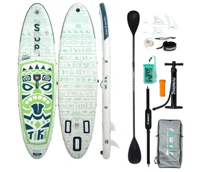 FunWater aufblasbares Paddleboard SUPFW05D Tiki 320 cm grün / Zubehör 