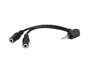 OEM Reduzierung 4-Pol-Klinke 3,5 mm / 2x Klinke 3,5 mm / Kabel 15 cm / zum Anschluss eines Mikrofons und Kopfhörers