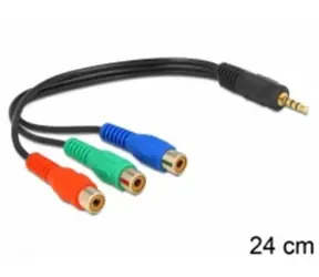 DeLock Kabelreduzierung 3 x Cinch (Cinch) Buchse auf Stereostecker 3,5 mm 4 Pin