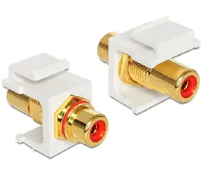 DeLock Keystone Modul / Anschluss RCA-Buchse - RCA-Buchse / vergoldet / rot