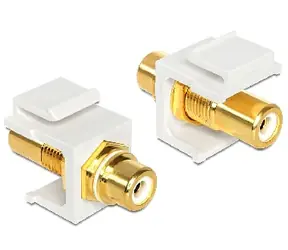 DeLock Keystone Modul / Anschluss RCA-Buchse - RCA-Buchse / vergoldet / weiß