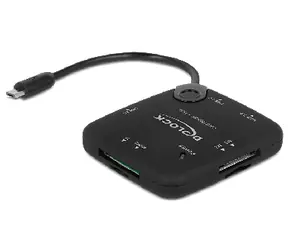 DeLock Speicherkartenleser / Micro-USB + 3-Port-USB-Hub / OTG