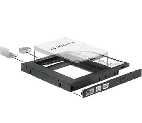 DeLock Slim SATA 5,25-Einbaurahmen für 1x 2,5" SATA-Festplatte oder SSD