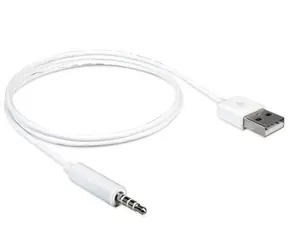 DeLock Cable USB-A Stecker > Stereo Klinke 3,5 mm Stecker 4 Pin / IPod Shuffle / 1m