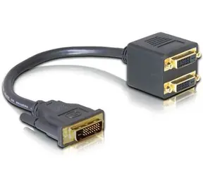 DeLock Adapter DVI 25 Stecker auf 2x DVI 25 Buchse / Sonderangebot