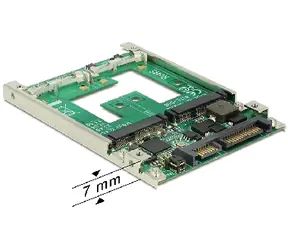 DeLock Konverter 2,5" SATA 22-polig auf mSATA mit RAID