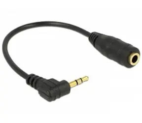 DeLock Audio-Stereokabel 2,5 mm Stecker rechtwinklig auf 3,5 mm Buchse / 3 Pin / 14 cm