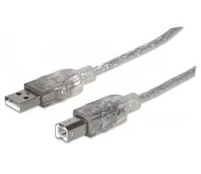 Manhattan Hi-Speed USB 2.0 Kabel AB M/M / 1,8m / Silber