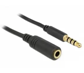 DeLock Verlängerungskabel Audio Stereo Klinke 3,5 mm Stecker / Buchse IPhone 4 Pin / 0,5 m