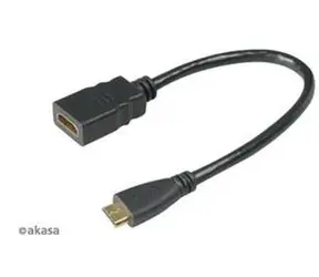 Akasa AK-CBHD10-25BK / Kabelreduzierung / HDMI auf Mini HDMI / vergoldete Kontakte