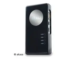 Akasa AK-HC-01BK / externer Kartenleser Allv1 / USB-Hub / USB2.0 / schwarz