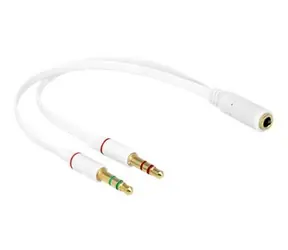 DeLock Headset-Adapter 1 x 3,5 mm 4-poliger Stereo-Klinkenstecker > 2 x 3,5 mm 3-poliger Stereo-Klinkenstecker 
