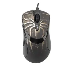 A4Tech XL-747H / Gaming-Maus / ANTI-VIBRATE / 3600DPI / Spinnenthema / Braun