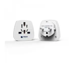 TECH Reiseadapter für Ausländer in der ČR / Weiß / 3 Stück