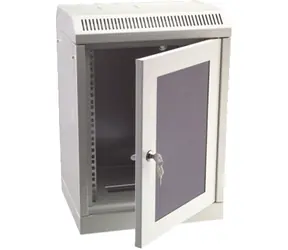 DATACOM 10" Rack einteilig 4HE 280 grau / Glastür