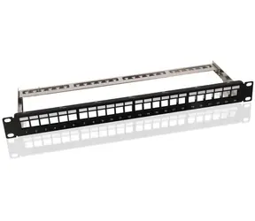 MicroConnect Leeres Patchpanel CAT6 24 Ports für 1HE Rack 19" schwarz