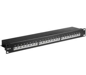 MicroConnect 19" Patchpanel CAT6 RJ-45 24-Port schwarz