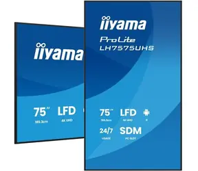 75" IIYAMA ProLite LH7575UHS-B2AG / 3840x2160 / IPS / 16:9 / 8ms / 1200:1 / 500cd-m2 / HDMI / DP / VESA
