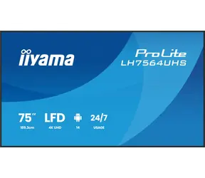75" IIYAMA ProLite LH7564UHS-B1AG schwarz / LED / VA / 3840 x 2160 / 16:9 / 6,5 ms / 5000:1 / 500 cd/m / VESA